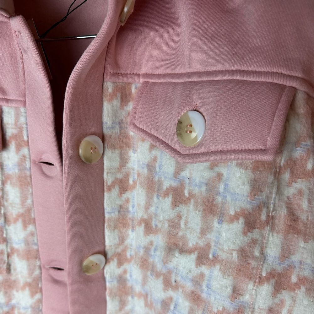 Blush pink houndstooth shacket - Picture 9 of 14